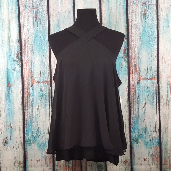 Bar III Tops - NWT BAR III Flutter Overlay Halter Top